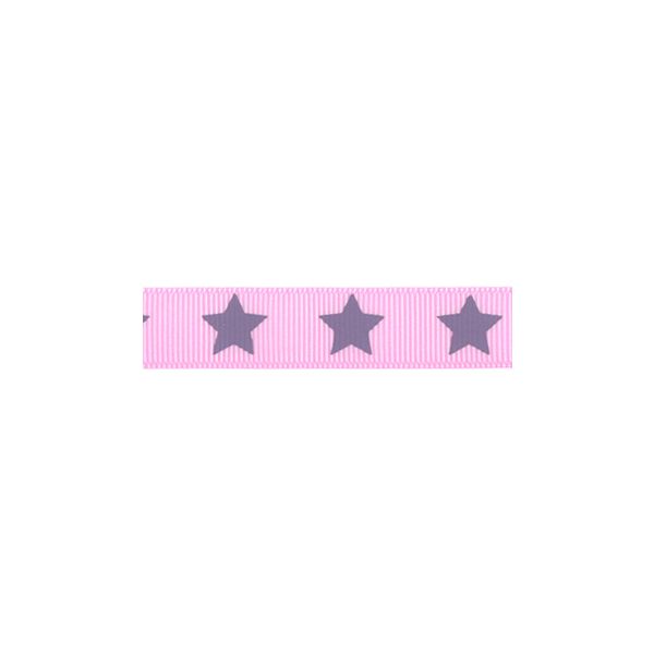 Ruban Gros Grain Frou-Frou 16mm Etoiles Parme clair 4720-16-305 petite image