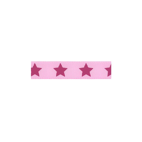 Ruban Gros Grain Frou-Frou 16mm Etoiles Rose 4720-16-307 petite image