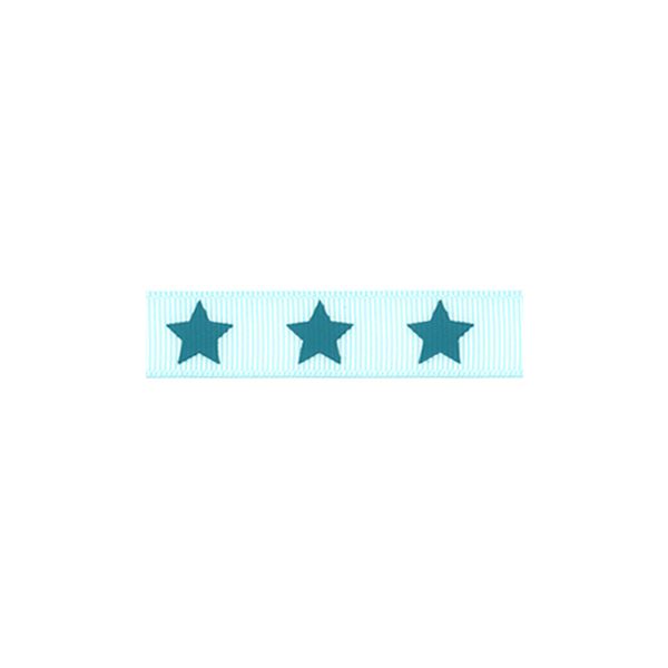 Ruban Gros Grain Frou-Frou 16mm Etoiles Bleu lagon 4720-16-311 petite image