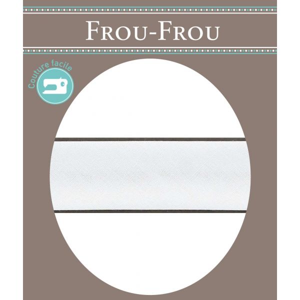 Biais Coton Uni Replié  9mm Frou-Frou Blanc 4801-0-600 image