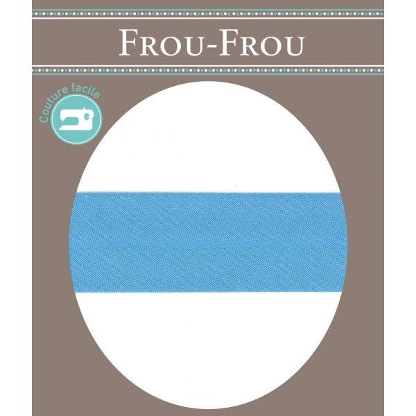 Biais Coton Uni Replié  9mm Frou-Frou Bleu 4801-0-610 image