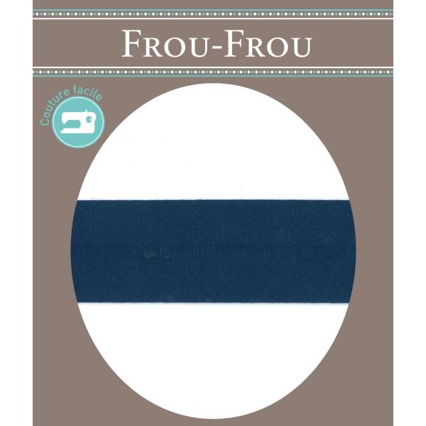 Biais Coton Uni Replié  9mm Frou-Frou Bleu foncé 4801-0-710 image