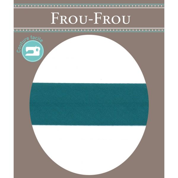 Biais Coton Uni Replié  9mm Frou-Frou Turquoise foncé 4801-0-711 image