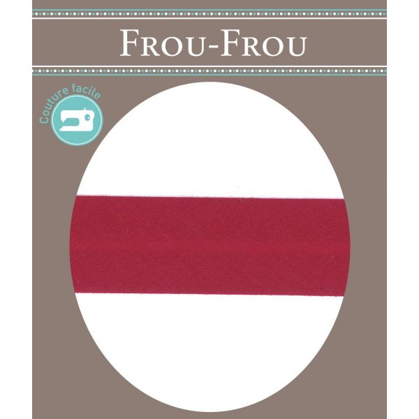 Biais Coton Uni Replié  9mm Frou-Frou Bordeaux glamour 4801-0-714 image