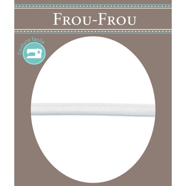 Frou-Frou Cordon Spaghetti Tissu Coton Uni 7mm Gris clair 4802-0-602 image