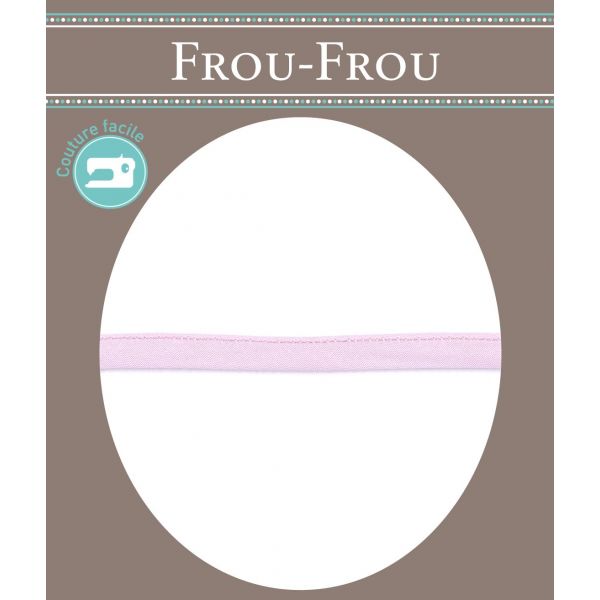 Frou-Frou Cordon Spaghetti Tissu Coton Uni 7mm Rose clair 4802-0-606 image