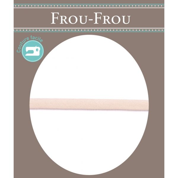 Frou-Frou Cordon Spaghetti Tissu Coton Uni 7mm Saumon 4802-0-609 image
