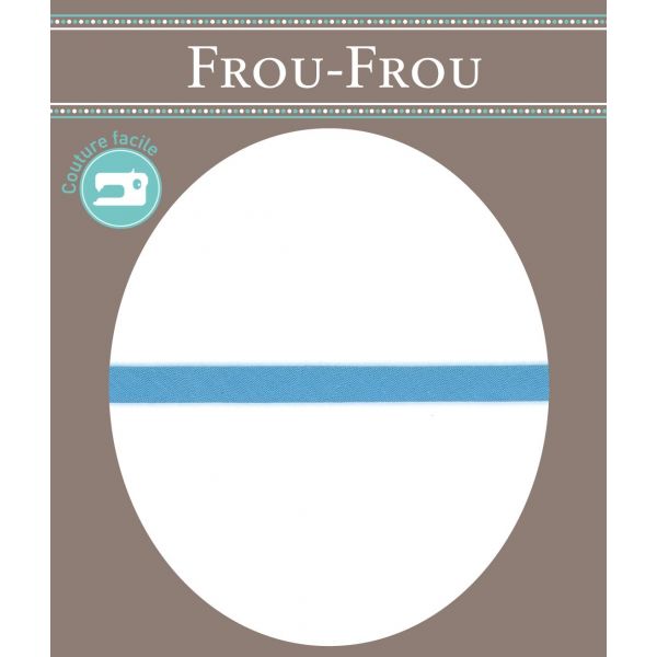 Frou-Frou Cordon Spaghetti Tissu Coton Uni 7mm Bleu 4802-0-610 image