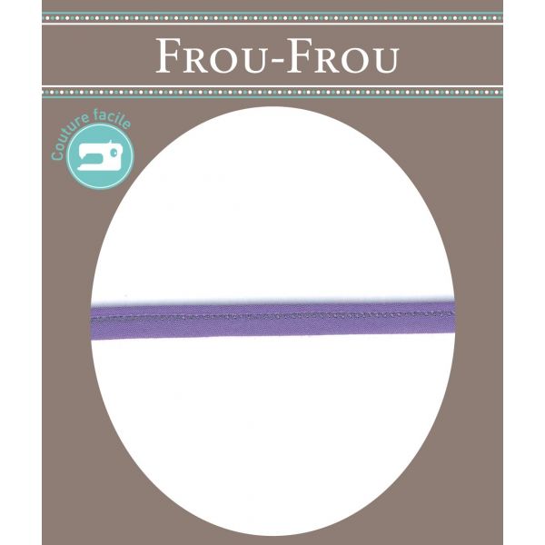Frou-Frou Cordon Spaghetti Tissu Coton Uni 7mm Violet clair 4802-0-705 image