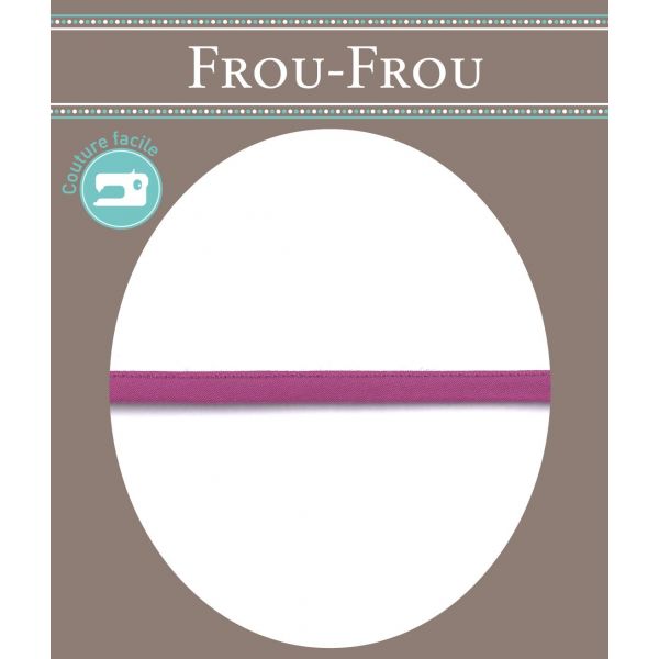 Frou-Frou Cordon Spaghetti Tissu Coton Uni 7mm Rose Camélia 4802-0-707 image