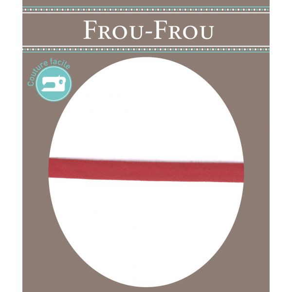 Frou-Frou Cordon Spaghetti Tissu Coton Uni 7mm Rouge 4802-0-708 image