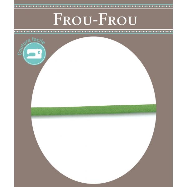 Frou-Frou Cordon Spaghetti Tissu Coton Uni 7mm Vert pomme 4802-0-712 image