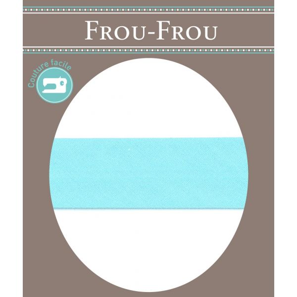 Biais Coton Uni Frou-Frou 20mmx 2mètres  Bleu lagon 4806-0-611 image