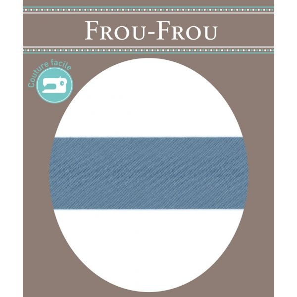 Biais Coton Uni Frou-Frou 20mmx 2mètres  Bleu Gris 4806-0-703 image