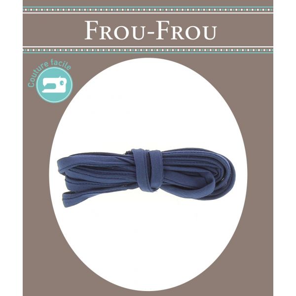 Frou-Frou Cordon spaghetti 9mmx2m Tissu Uni Bleu foncé 4807-0-710 image