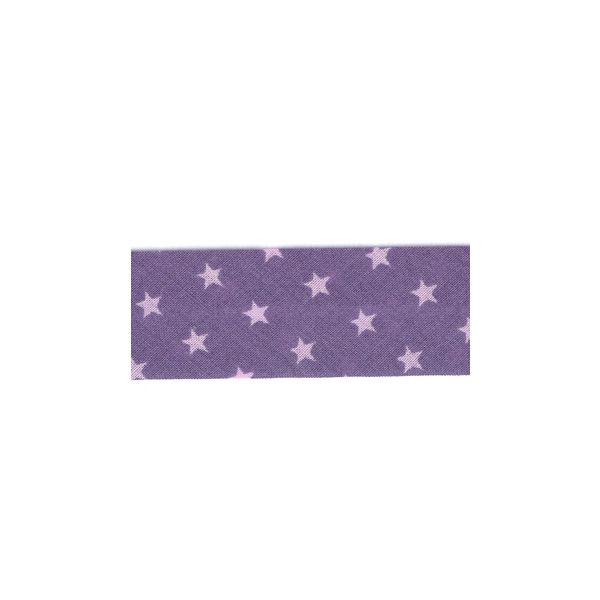 Biais Frou-Frou 20mmx2m Etoiles Violet clair 4808-0-105 petite image
