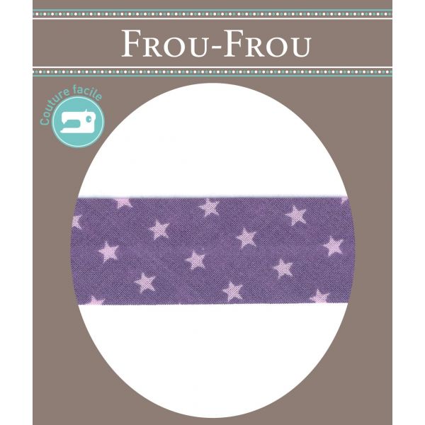 Biais Frou-Frou 20mmx2m Etoiles Violet clair 4808-0-105 image