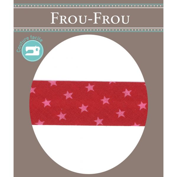 Biais Frou-Frou 20mmx2m Etoiles Rouge 4808-0-108 image