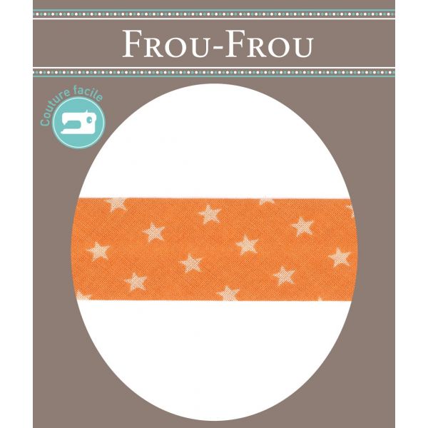 Biais Frou-Frou 20mmx2m Etoiles Orange 4808-0-109 image