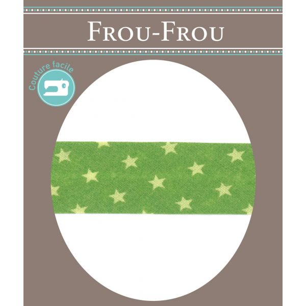 Biais Frou-Frou 20mmx2m Etoiles Vert pomme 4808-0-112 image