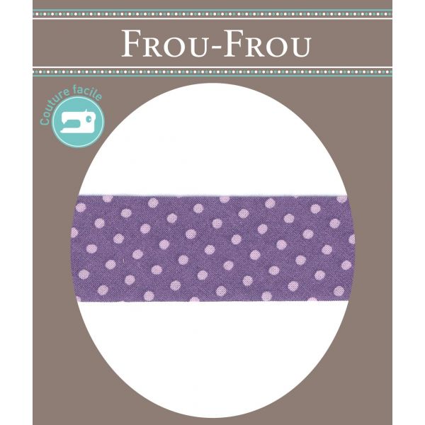 Biais Frou-Frou 20mmx2m Pois Violet clair 4808-0-205 image
