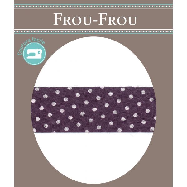 Biais Frou-Frou 20mmx2m Pois Violet foncé 4808-0-206 image