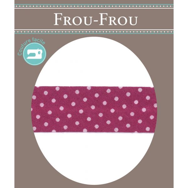 Biais Frou-Frou 20mmx2m Pois Rose Camélia 4808-0-207 image