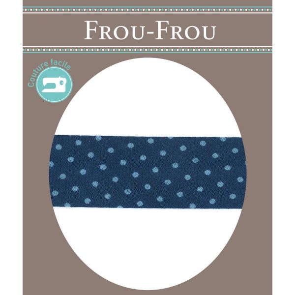 Biais Frou-Frou 20mmx2m Pois Bleu foncé 4808-0-210 image