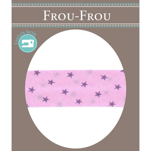Biais Frou-Frou 20mmx2m Etoiles Parme clair 4808-0-305 image