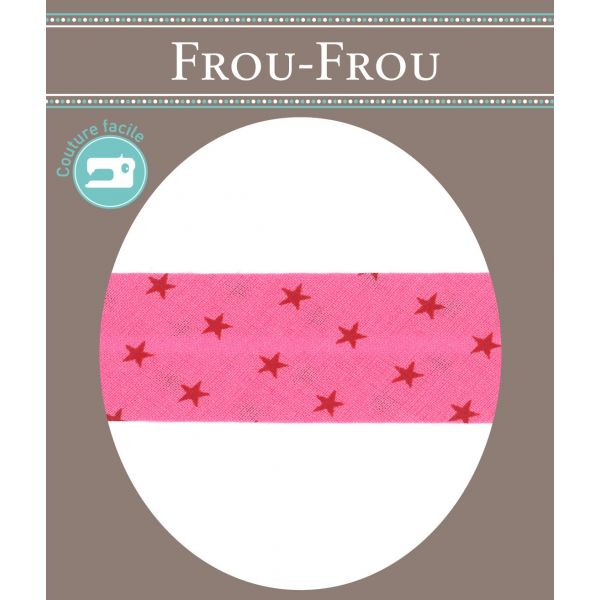 Biais Frou-Frou 20mmx2m Etoiles Framboise 4808-0-308 image