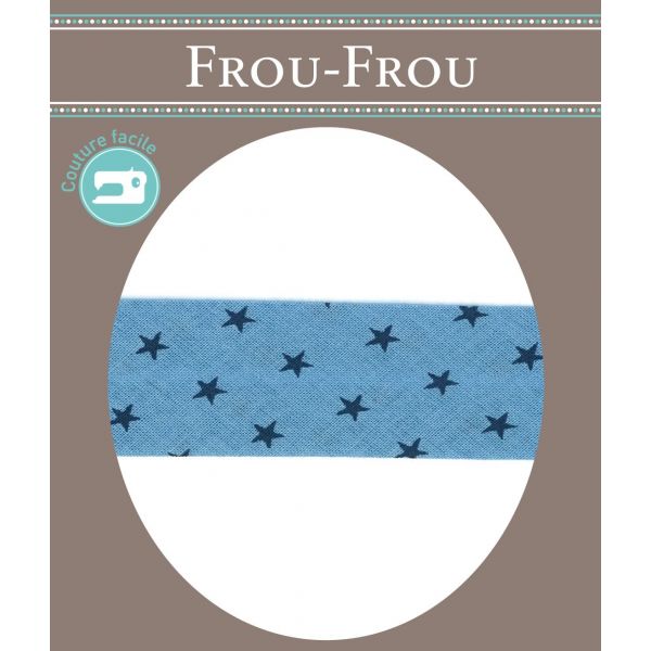 Biais Frou-Frou 20mmx2m Etoiles Bleu 4808-0-310 image