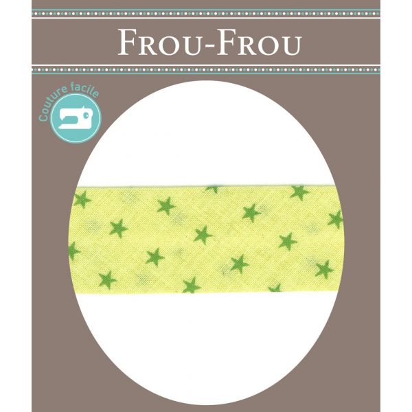 Biais Frou-Frou 20mmx2m Etoiles Vert Aniss 4808-0-312 image