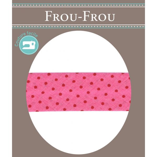 Biais Frou-Frou 20mmx2m Pois Framboise 4808-0-408 image