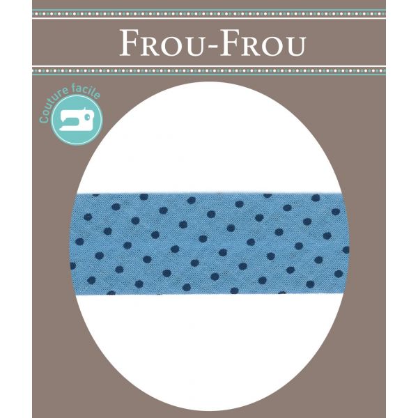 Biais Frou-Frou 20mmx2m Pois Bleu 4808-0-410 image