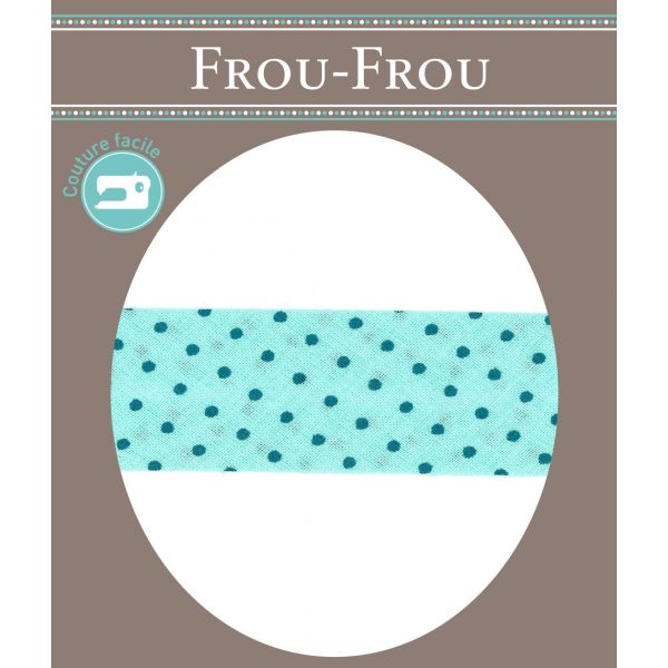 Biais Frou-Frou 20mmx2m Pois Bleu lagon 4808-0-411 image