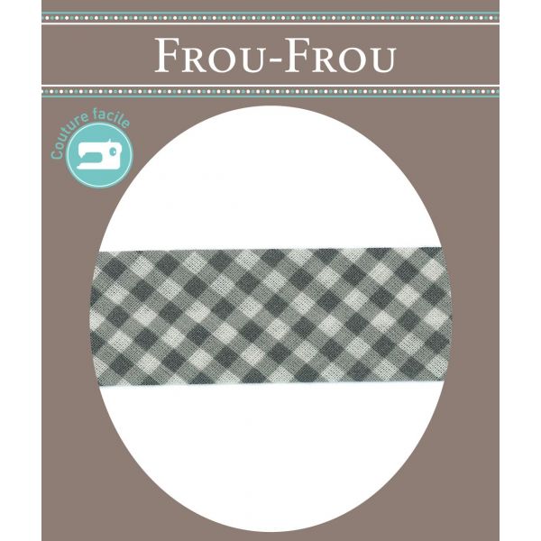 Biais Frou-Frou 20mmx2m Vichy Taupe 4808-0-501 image