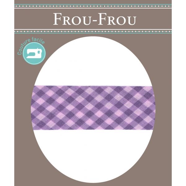 Biais Frou-Frou 20mmx2m Vichy Violet clair 4808-0-505 image