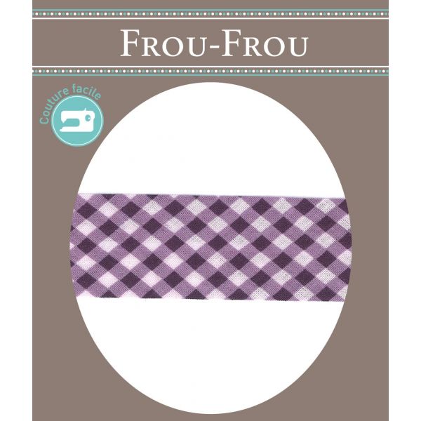 Biais Frou-Frou 20mmx2m Vichy Violet foncé 4808-0-506 image