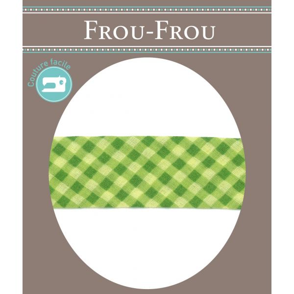 Biais Frou-Frou 20mmx2m Vichy Vert pomme 4808-0-512 image