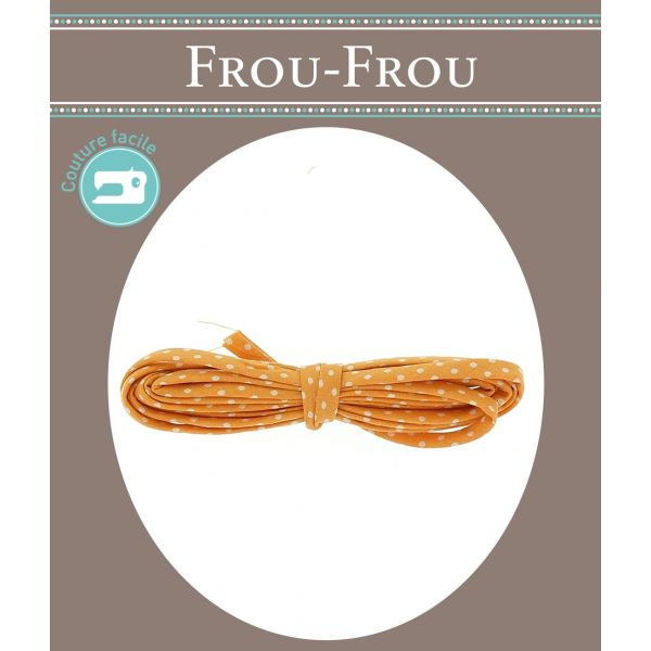 Frou-Frou Cordon Spaghetti 7mmx2m Tissu Pois Orange 4809-0-209 image