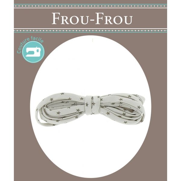 Frou-Frou Cordon Spaghetti 7mmx2m Tissu Etoiles Beige clair 4809-0-301 image
