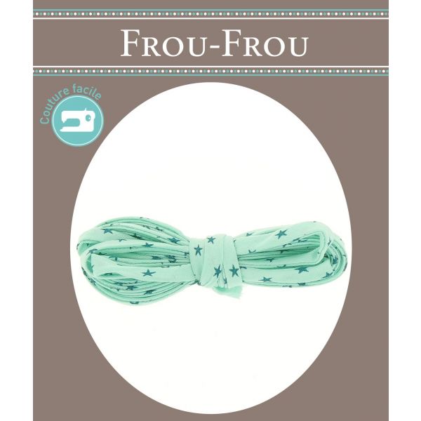 Frou-Frou Cordon Spaghetti 7mmx2m Tissu Etoiles Bleu lagon 4809-0-311 image