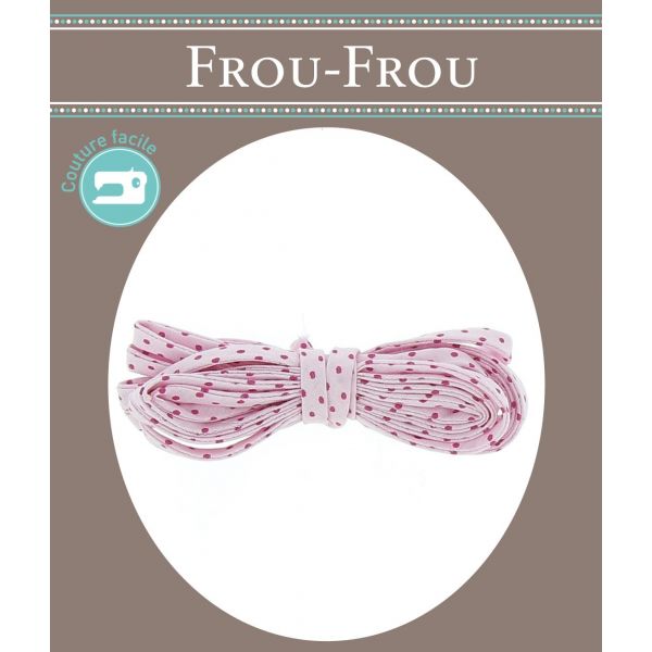 Frou-Frou Cordon Spaghetti 7mmx2m Tissu Pois Rose 4809-0-407 image