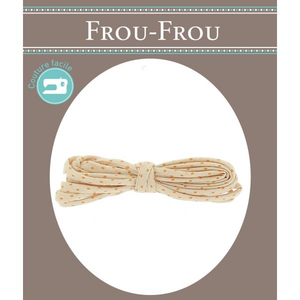 Frou-Frou Cordon Spaghetti 7mmx2m Tissu Pois Saumon 4809-0-409 image