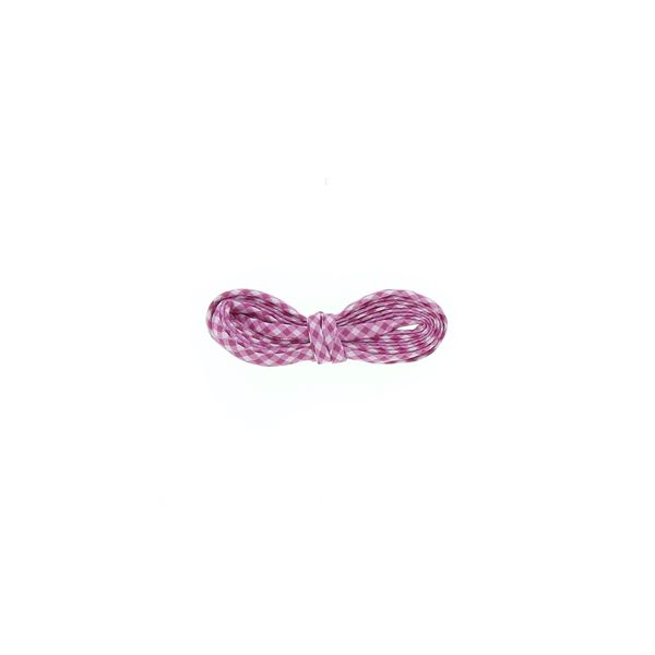 Frou-Frou Cordon Spaghetti 7mmx2m Tissu Vichy Rose Camélia 4809-0-507 petite image