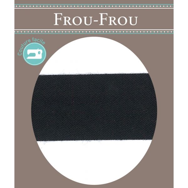 Biais Coton Uni Replié  20mm Frou-Frou Noir 4921-20-1 image