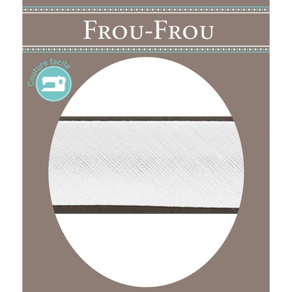 Biais Coton Uni Replié  20mm Frou-Frou Blanc 4921-20-2 image