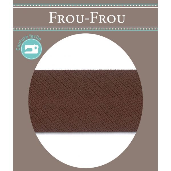 Biais Coton Uni Replié  20mm Frou-Frou Brun 4921-20-43 image