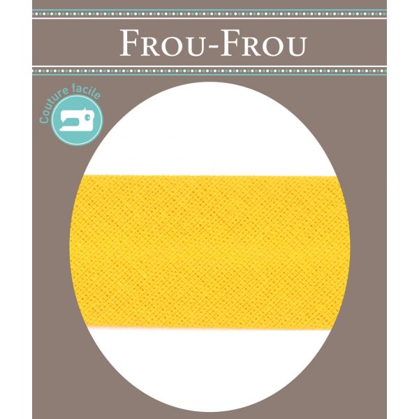 Biais Coton Uni Replié  20mm Frou-Frou  Jaune foncé 4921-20-66 image