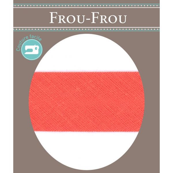 Biais Coton Uni Replié  20mm Frou-Frou  Corail 4921-20-82 image